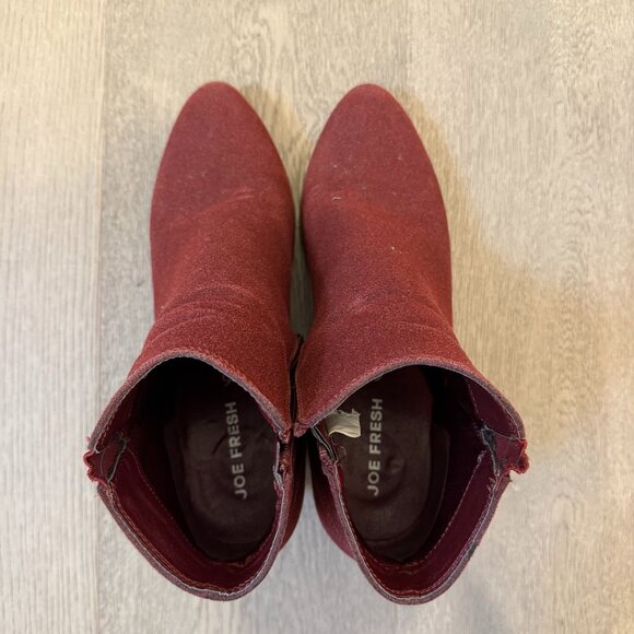 Red velvet ankle boots - Picture 3 of 3